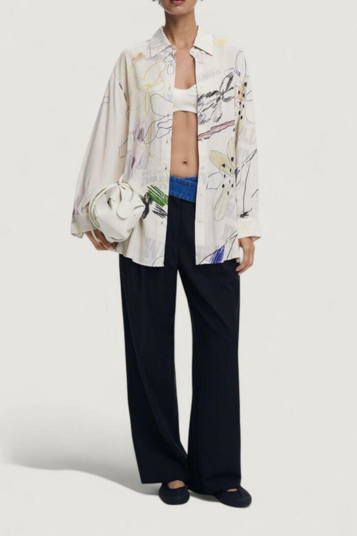 Camicia manica lunga Desigual CAM_NEWSARTY Beige chiaro – 25WWCW14