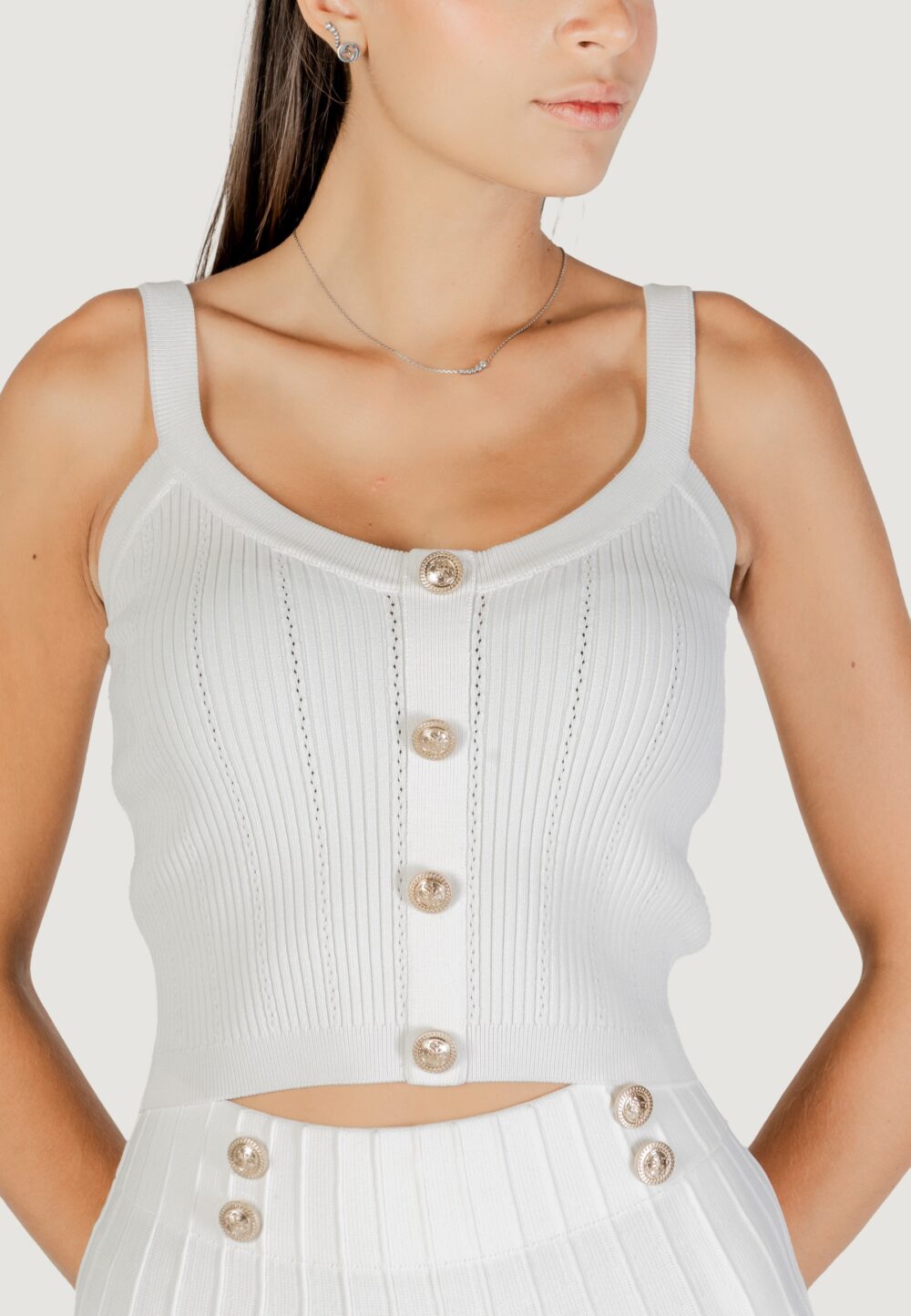 Canotta Guess SL EMMIE TANK TOP SWTR Panna - Foto 2