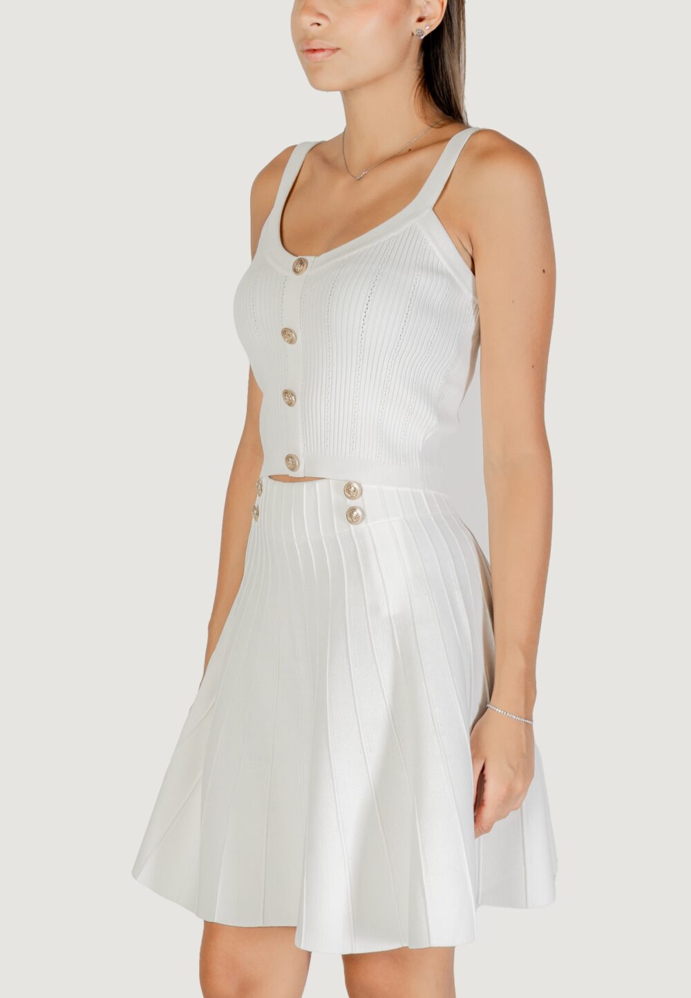 Canotta Guess SL EMMIE TANK TOP SWTR Panna - Foto 4