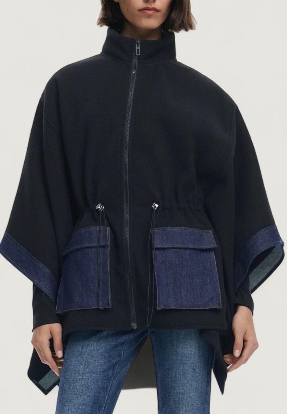 Mantella Desigual PONCHO_DENIM ALDAMA Nero - Foto 1