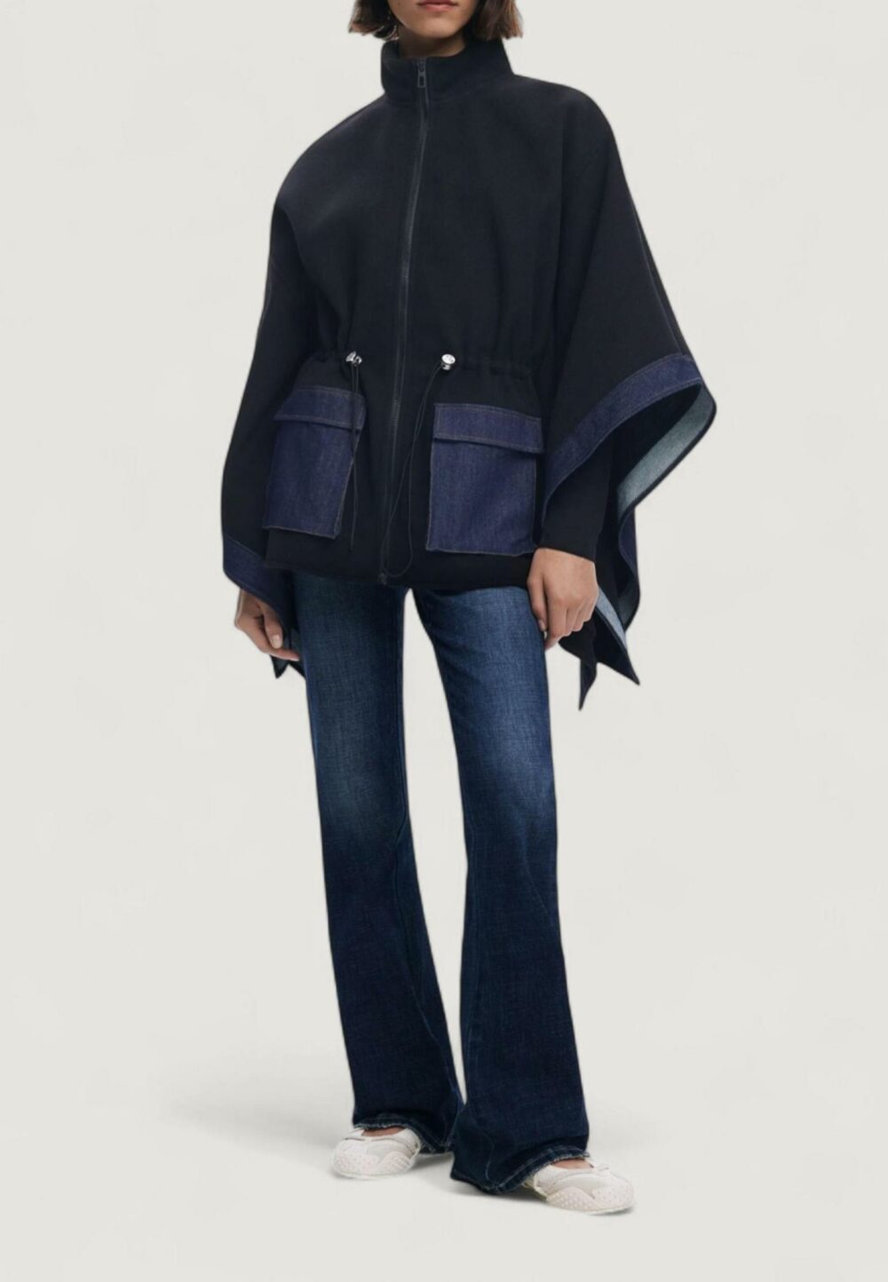 Mantella Desigual PONCHO_DENIM ALDAMA Nero - Foto 2