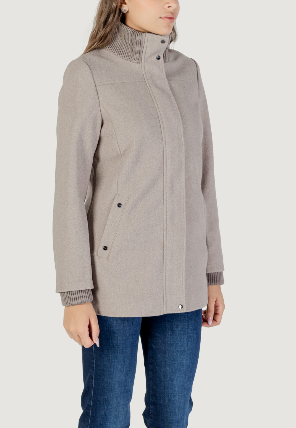 Cappotto Street One Short Coat W. Knit Details Grigio - Foto 2