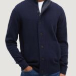 Cardigan Barbour ESSENTIAL PATCH ZIP THROUGH Blue scuro - Foto 1