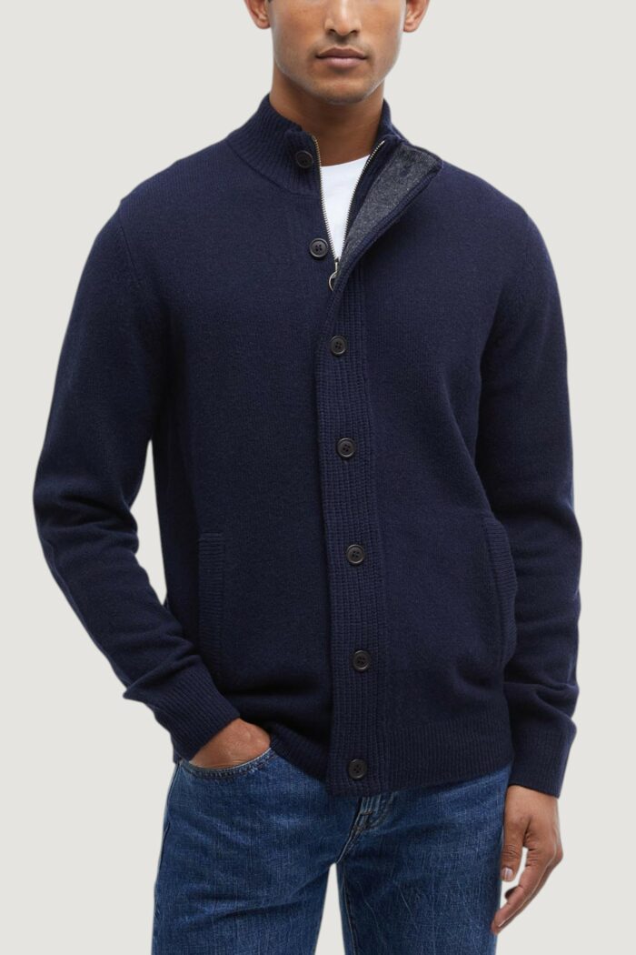 Cardigan Barbour ESSENTIAL PATCH ZIP THROUGH Blue scuro