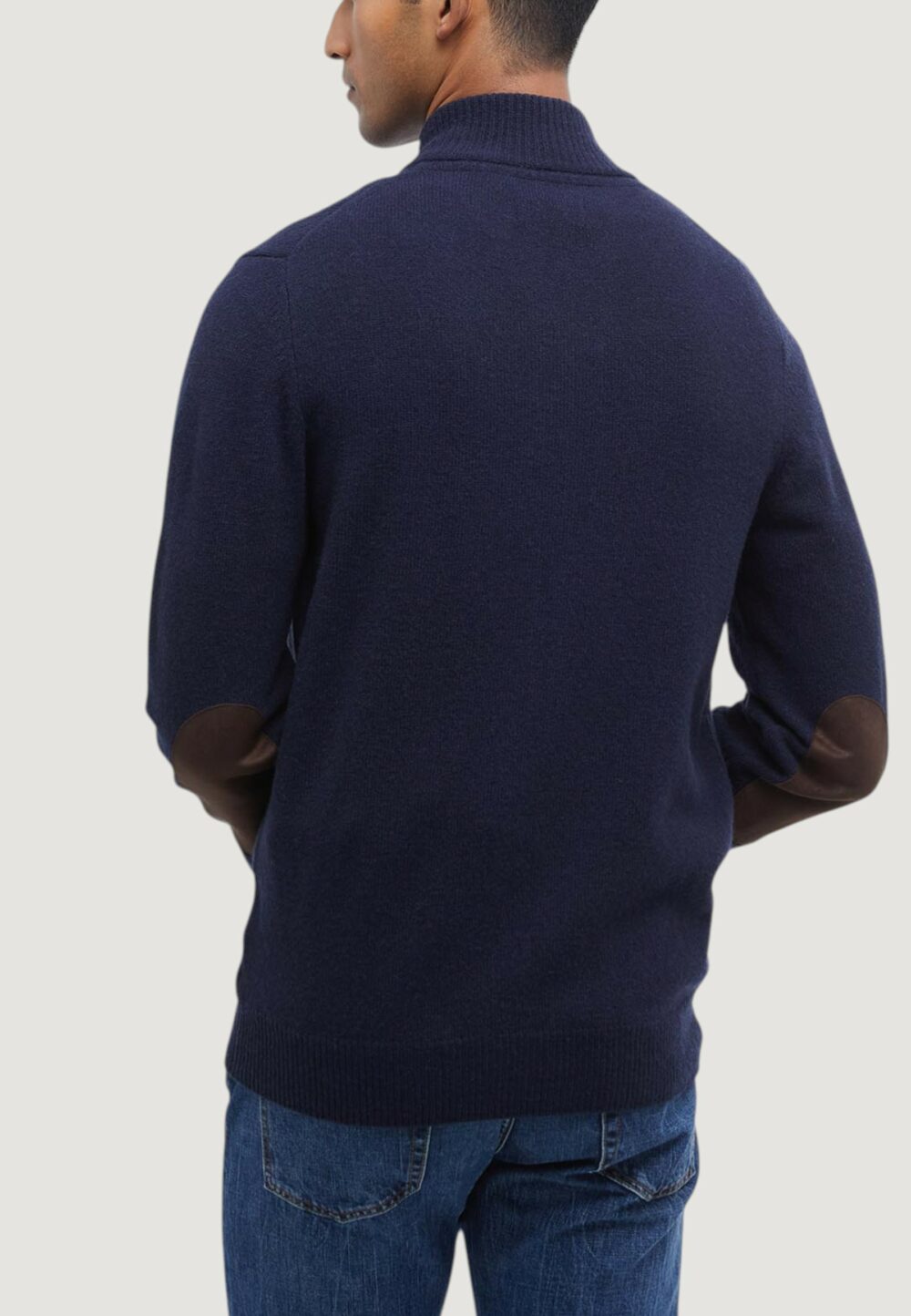 Cardigan Barbour ESSENTIAL PATCH ZIP THROUGH Blue scuro - Foto 4