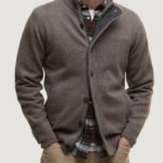 Cardigan Barbour ESSENTIAL PATCH ZIP THROUGH Marrone - Foto 1