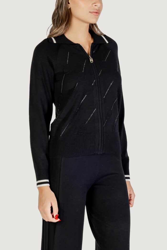 Cardigan Liu-jo ECS MAGLIA ZIPPATA M/L Nero – Bianco