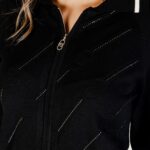 Cardigan Liu-Jo ECS MAGLIA ZIPPATA M/L Nero - Bianco - Foto 5