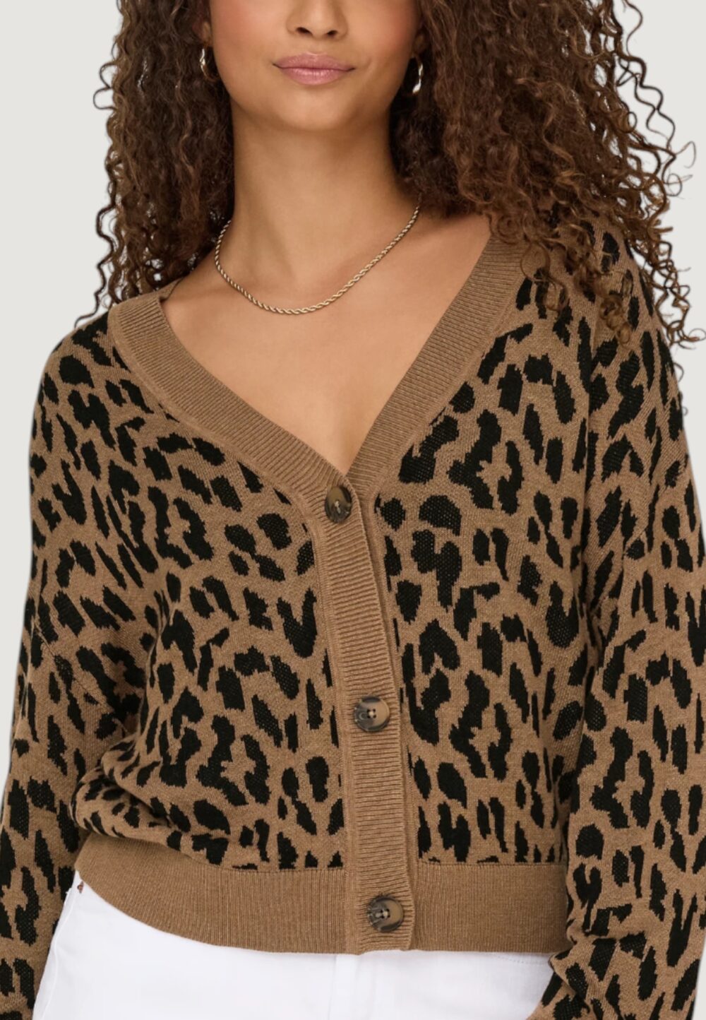 Cardigan Only ONLVIENNA LS JQ LEO CARDIGAN CC KNT Beige scuro - Foto 4