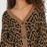 Cardigan Only ONLVIENNA LS JQ LEO CARDIGAN CC KNT Beige scuro - Foto 4