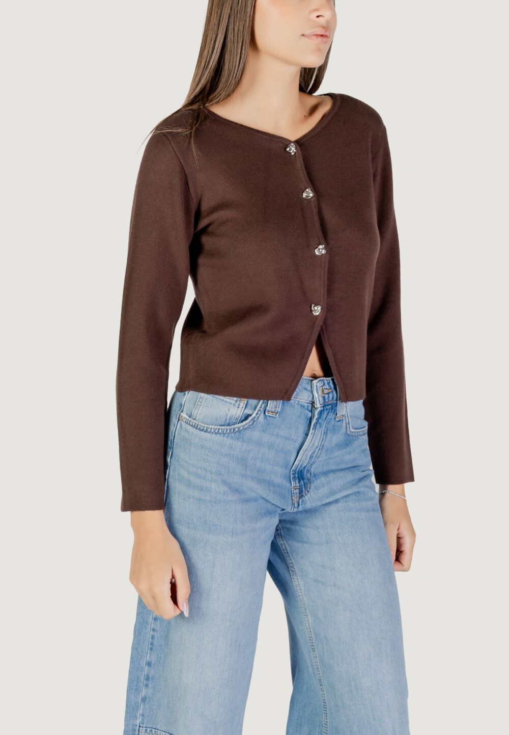 Cardigan Only Onlscarlett Ls Button Cardigan Knt Marrone Scuro - Foto 3