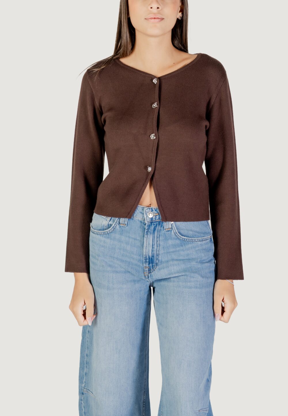 Cardigan Only Onlscarlett Ls Button Cardigan Knt Marrone Scuro - Foto 5