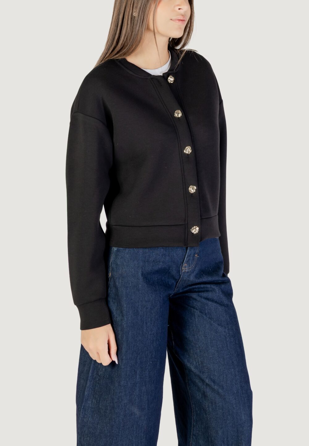 Cardigan Only Onlnaomi L/S Bomber Swt Nero - Foto 3