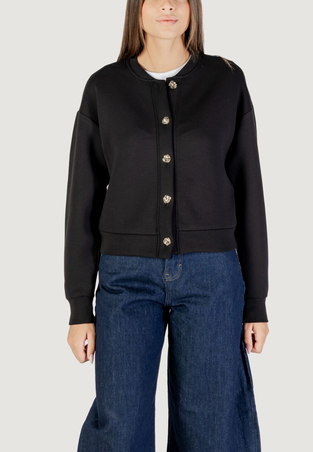 Cardigan Only Onlnaomi L/S Bomber Swt Nero - Foto 5