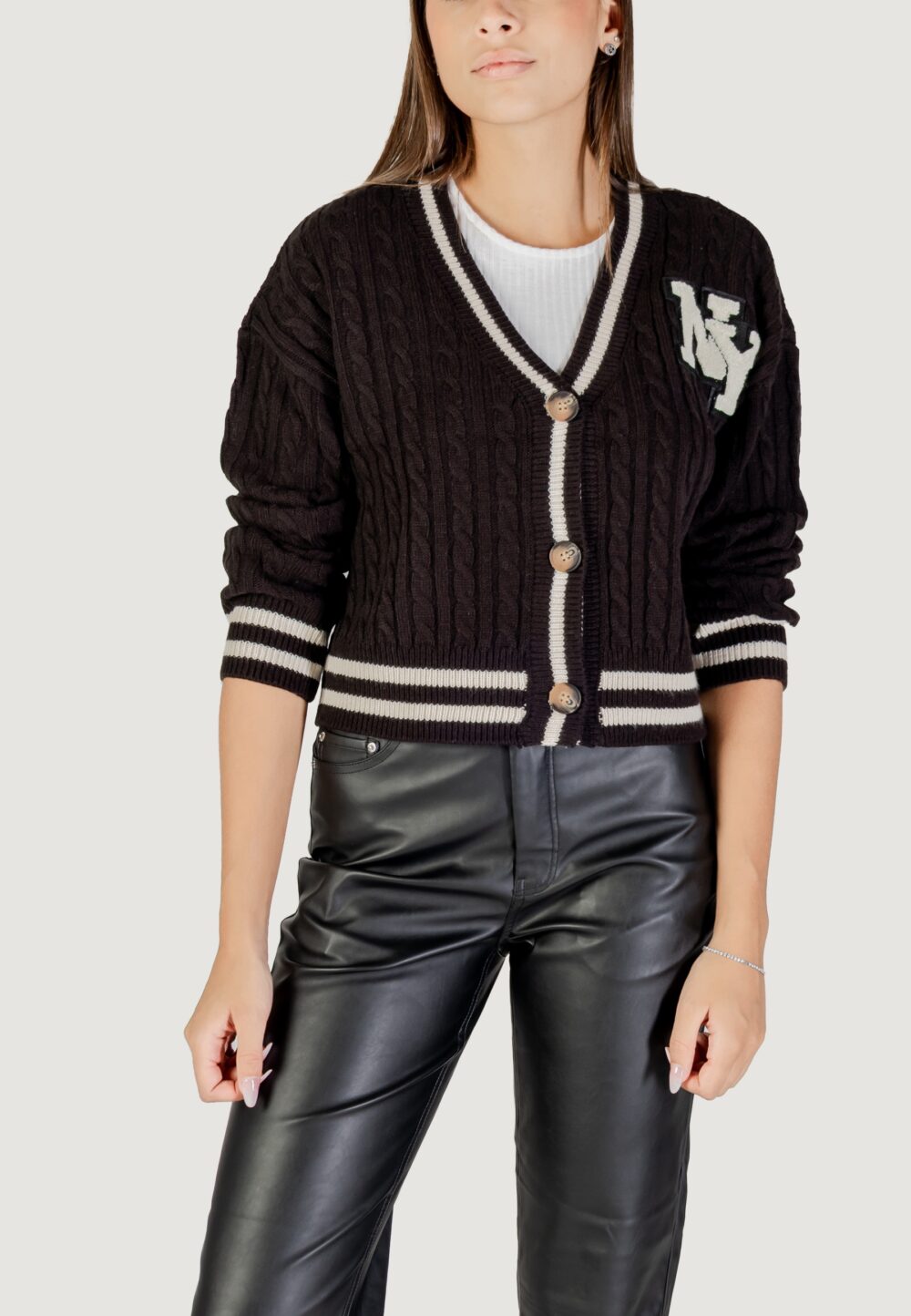 Cardigan Only Onlthale Ls Button Cardigan Knt Nero - Foto 1