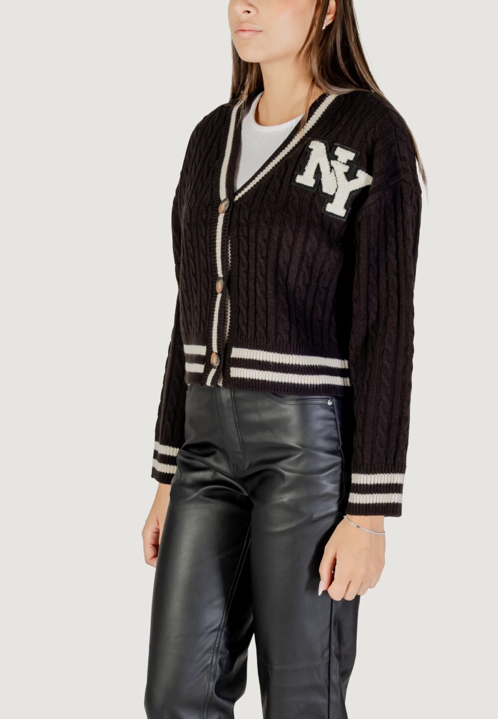 Cardigan Only Onlthale Ls Button Cardigan Knt Nero - Foto 3
