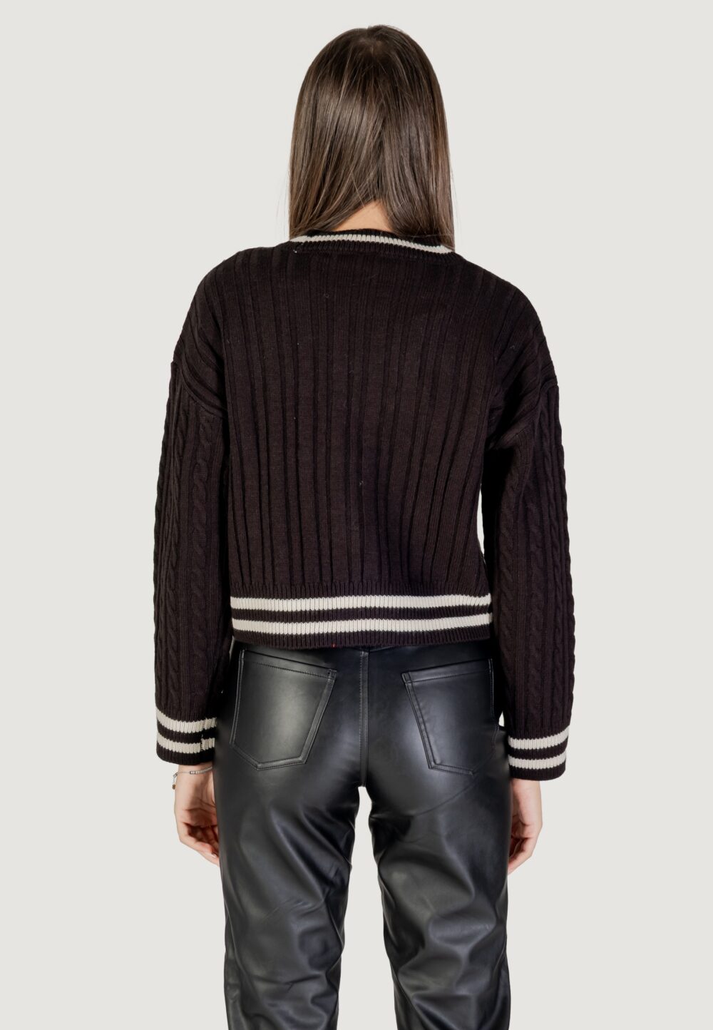Cardigan Only Onlthale Ls Button Cardigan Knt Nero - Foto 4