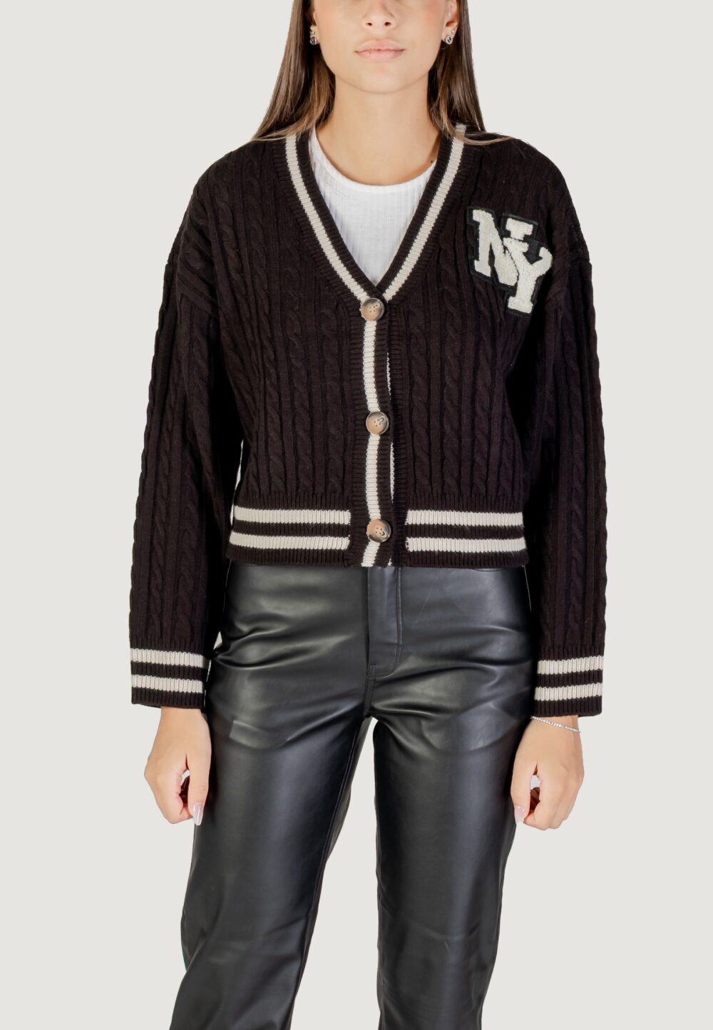 Cardigan Only Onlthale Ls Button Cardigan Knt Nero - Foto 5