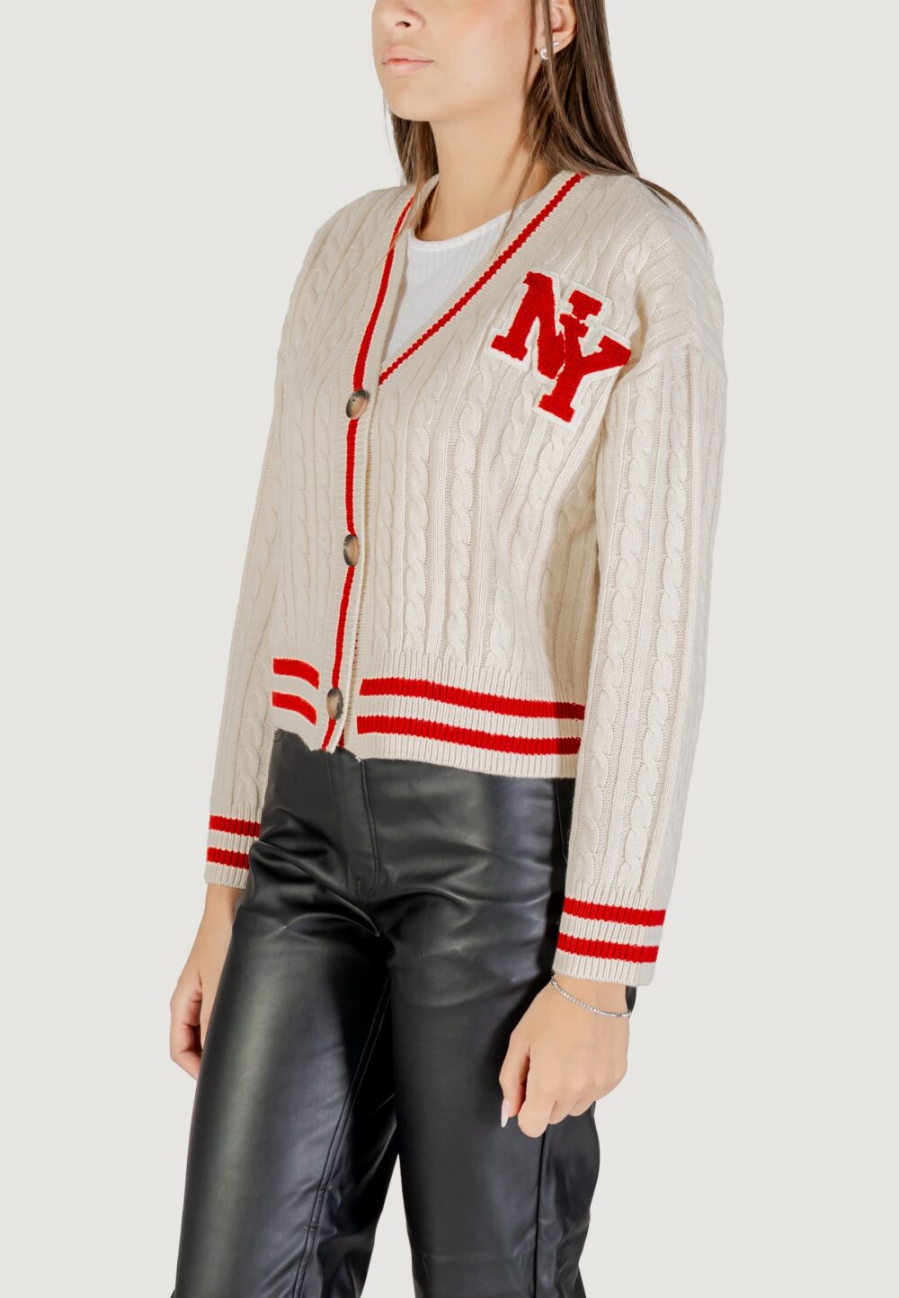 Cardigan Only Onlthale Ls Button Cardigan Knt Panna - Foto 3