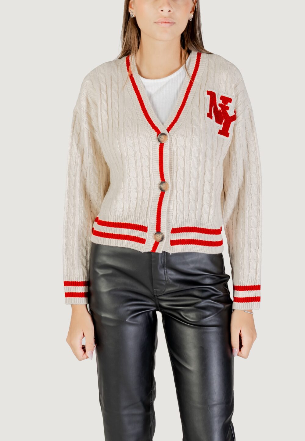 Cardigan Only Onlthale Ls Button Cardigan Knt Panna - Foto 5