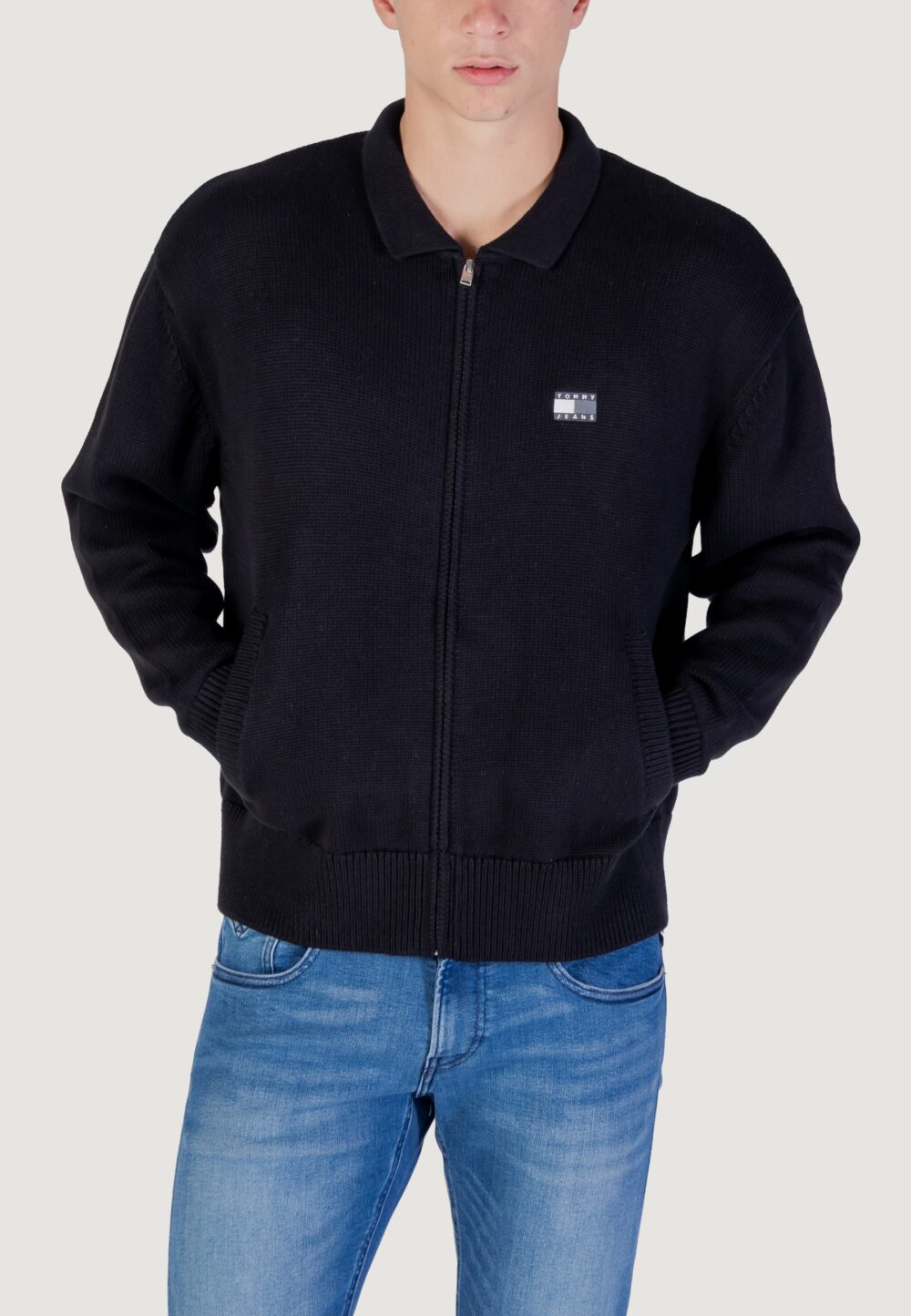Cardigan Tommy Hilfiger Jeans TJM RLX TNL BADGE FZ Nero - Foto 1