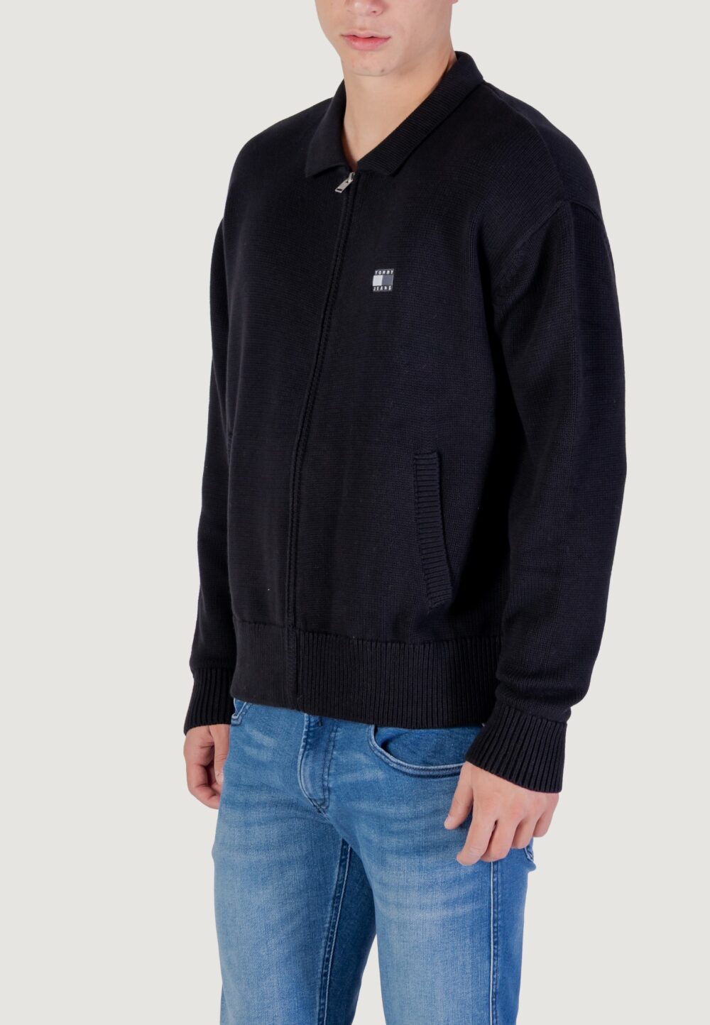 Cardigan Tommy Hilfiger Jeans TJM RLX TNL BADGE FZ Nero - Foto 4