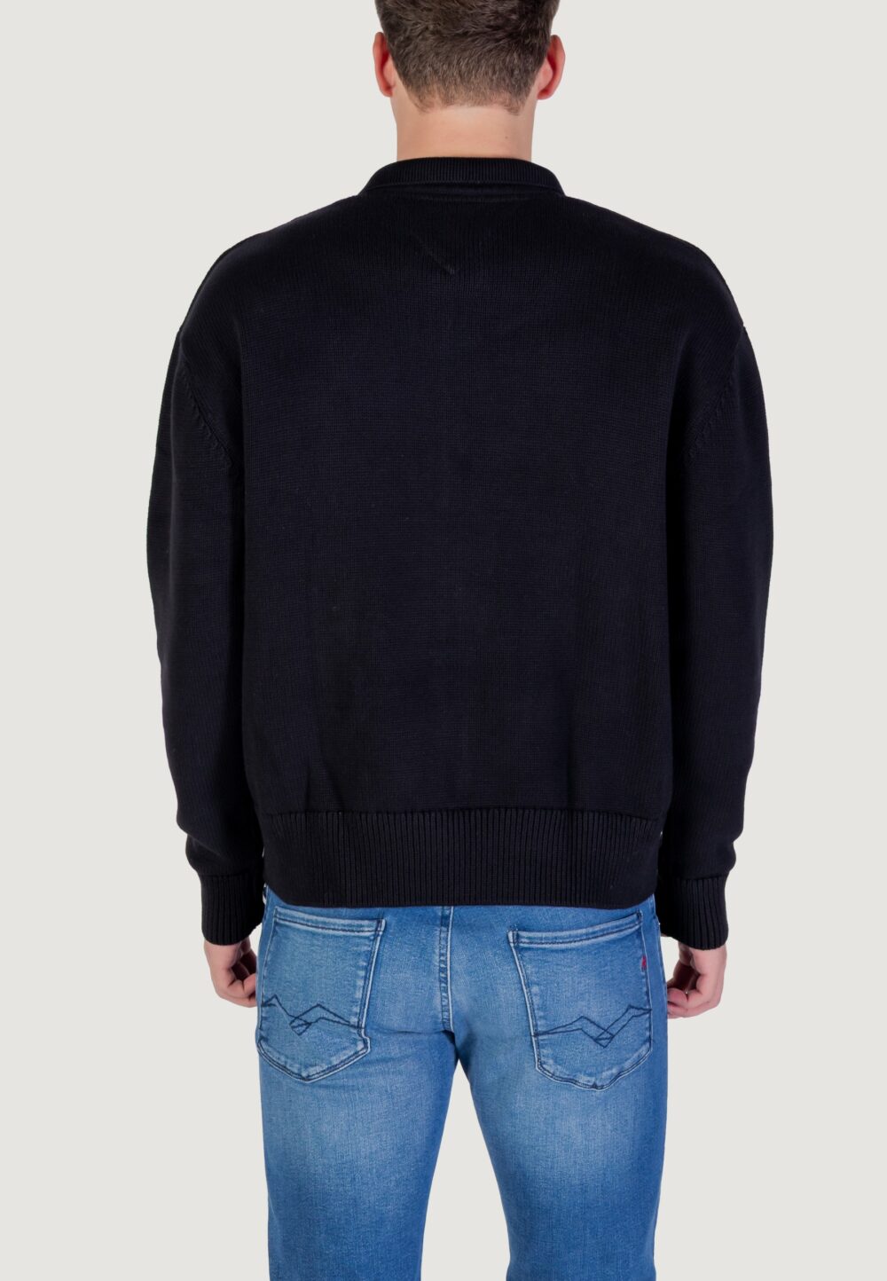 Cardigan Tommy Hilfiger Jeans TJM RLX TNL BADGE FZ Nero - Foto 5