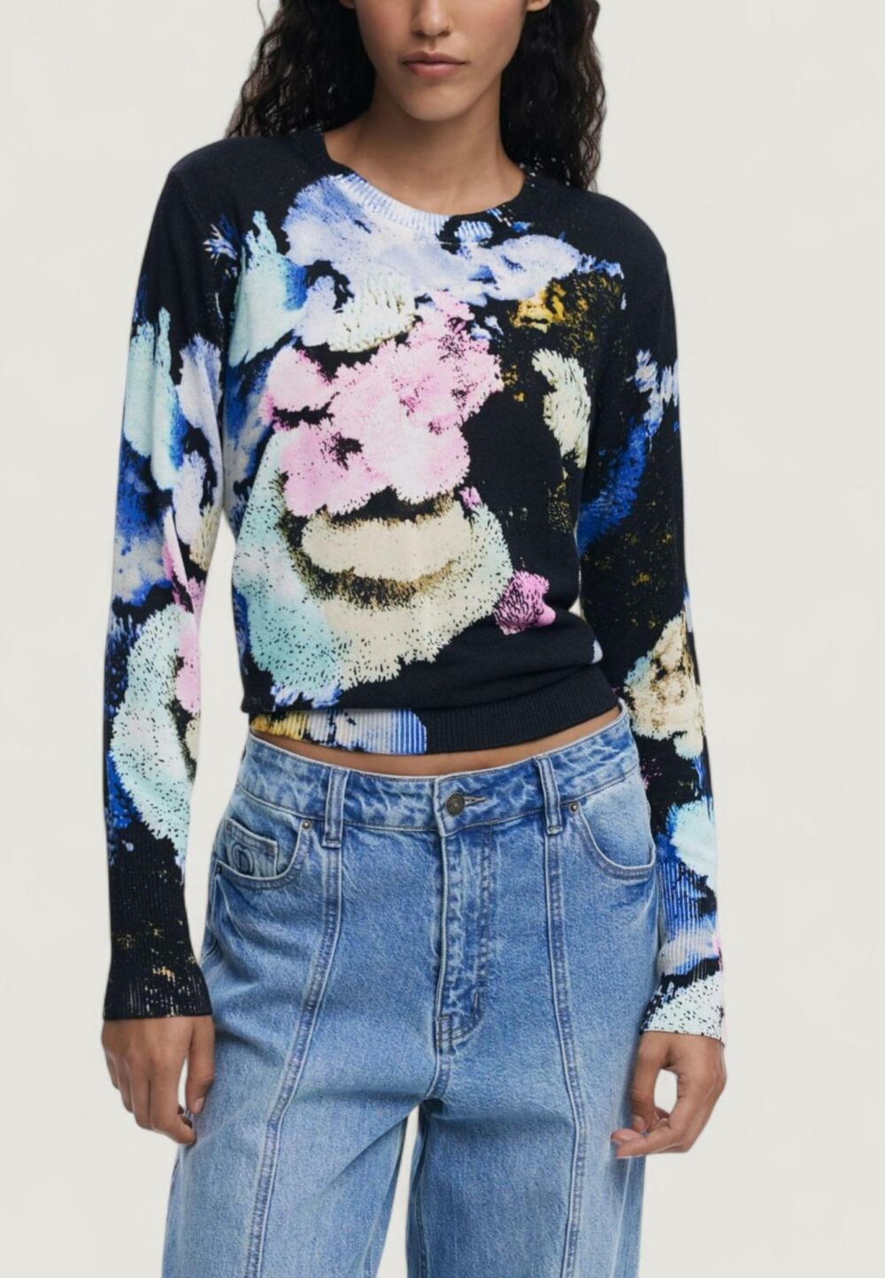 Maglia Desigual JERS_NENUFAR_LACR Azzurro - Foto 1