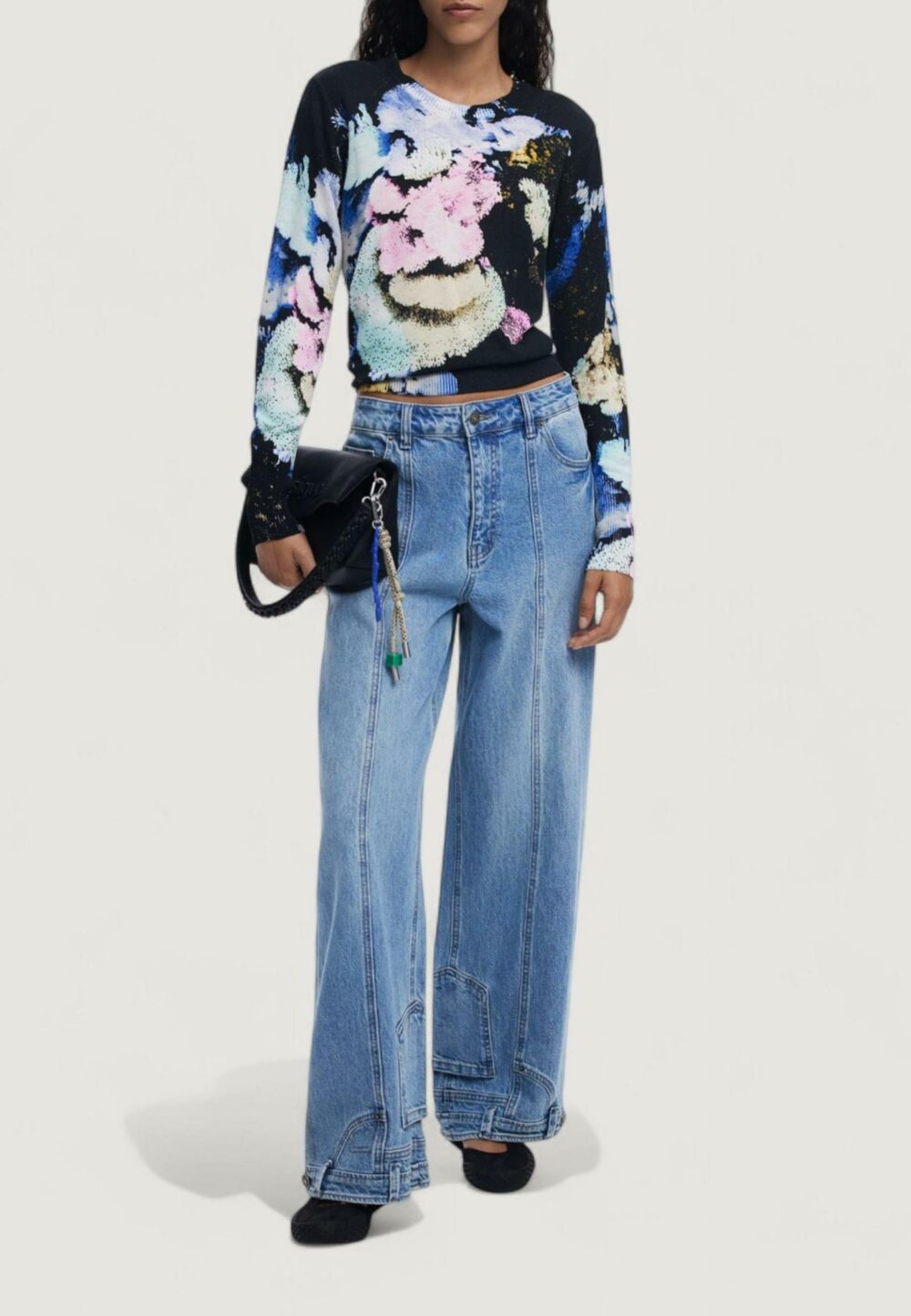 Maglia Desigual JERS_NENUFAR_LACR Azzurro - Foto 2