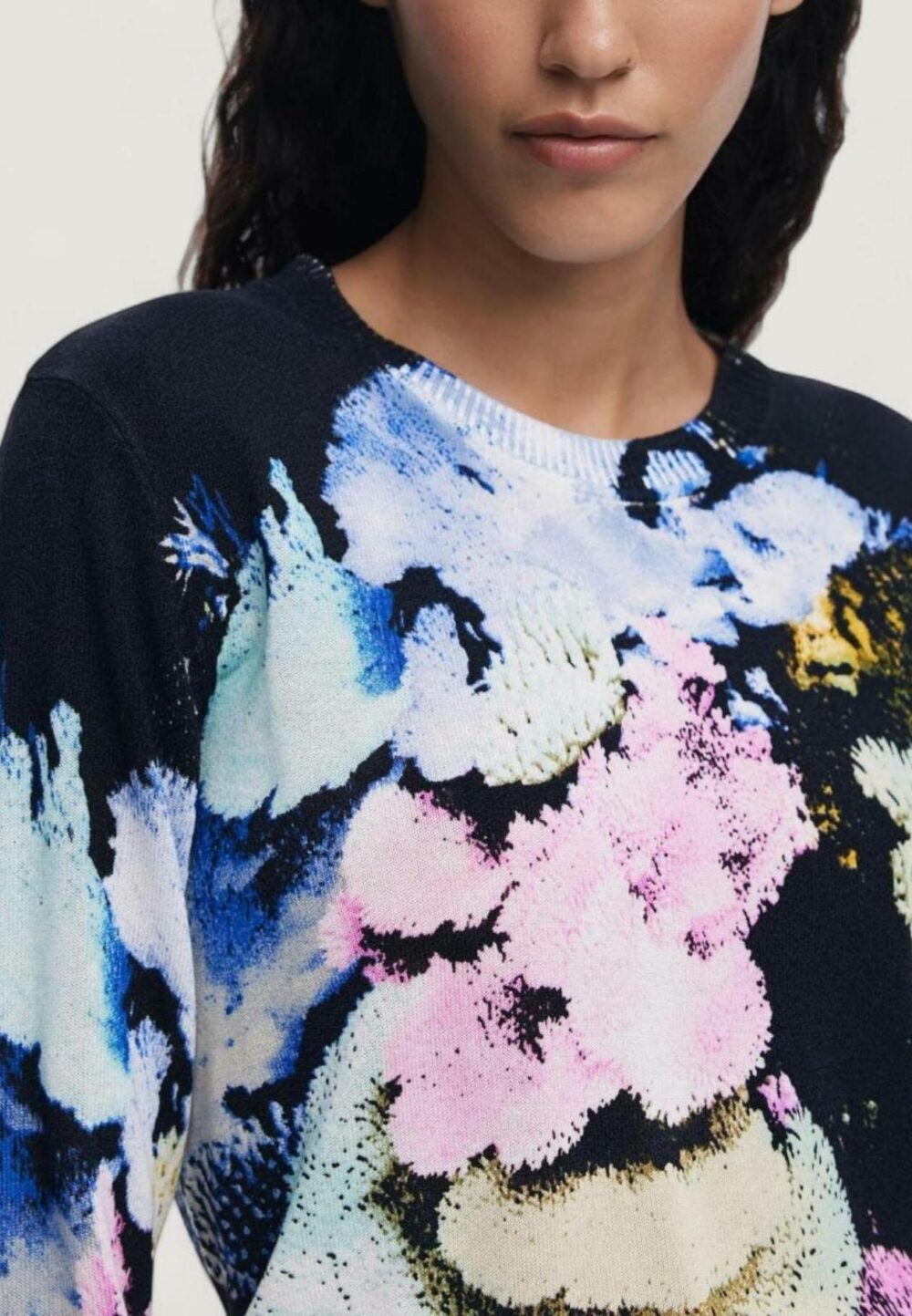Maglia Desigual JERS_NENUFAR_LACR Azzurro - Foto 3