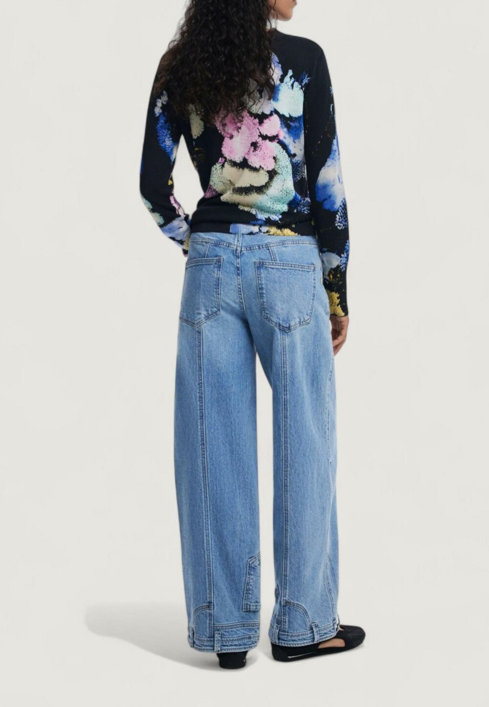 Maglia Desigual JERS_NENUFAR_LACR Azzurro - Foto 4