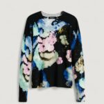 Maglia Desigual JERS_NENUFAR_LACR Azzurro - Foto 5