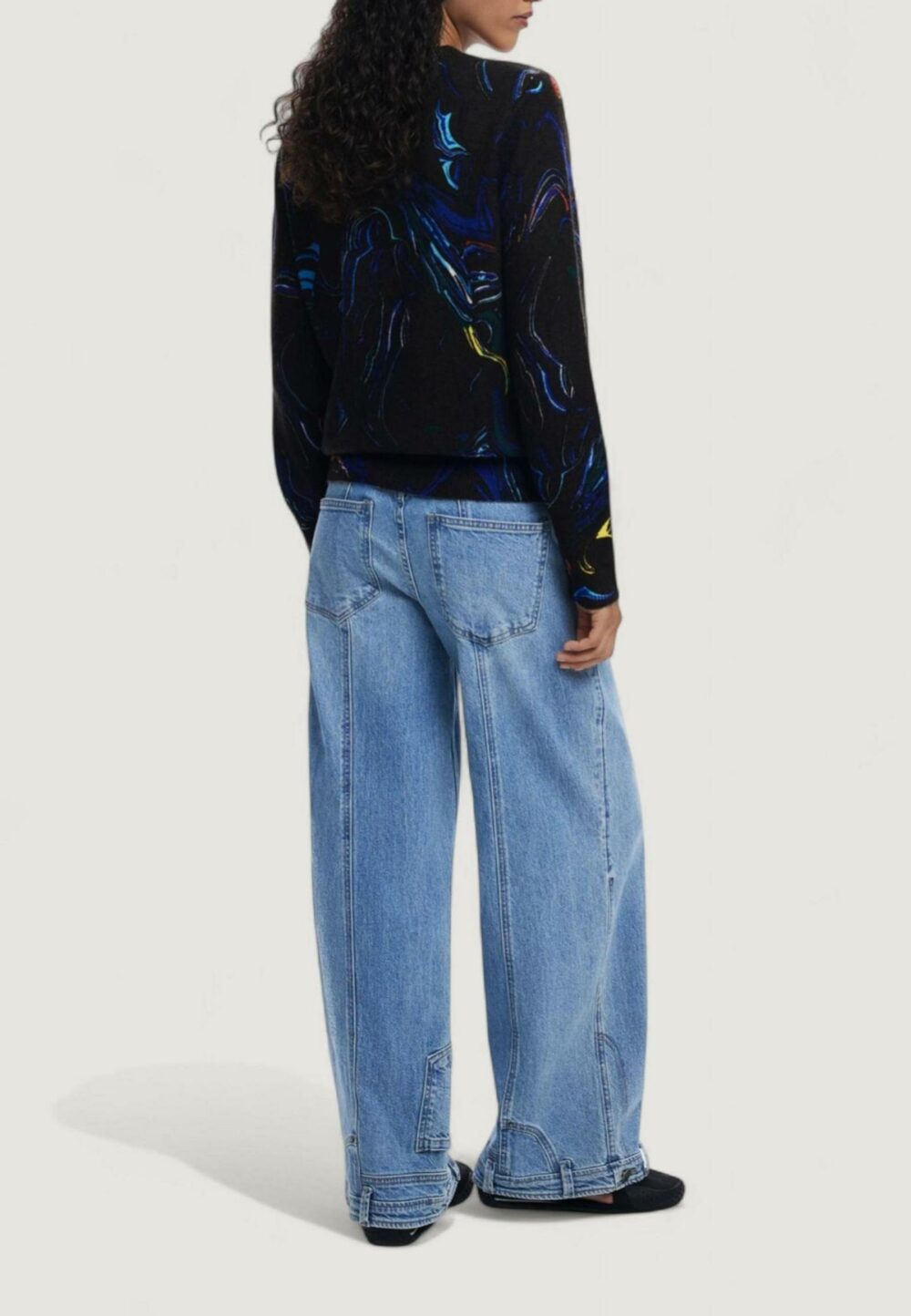 Maglione Desigual JERS_BUTTERFLY_LACROIX Nero - Foto 3