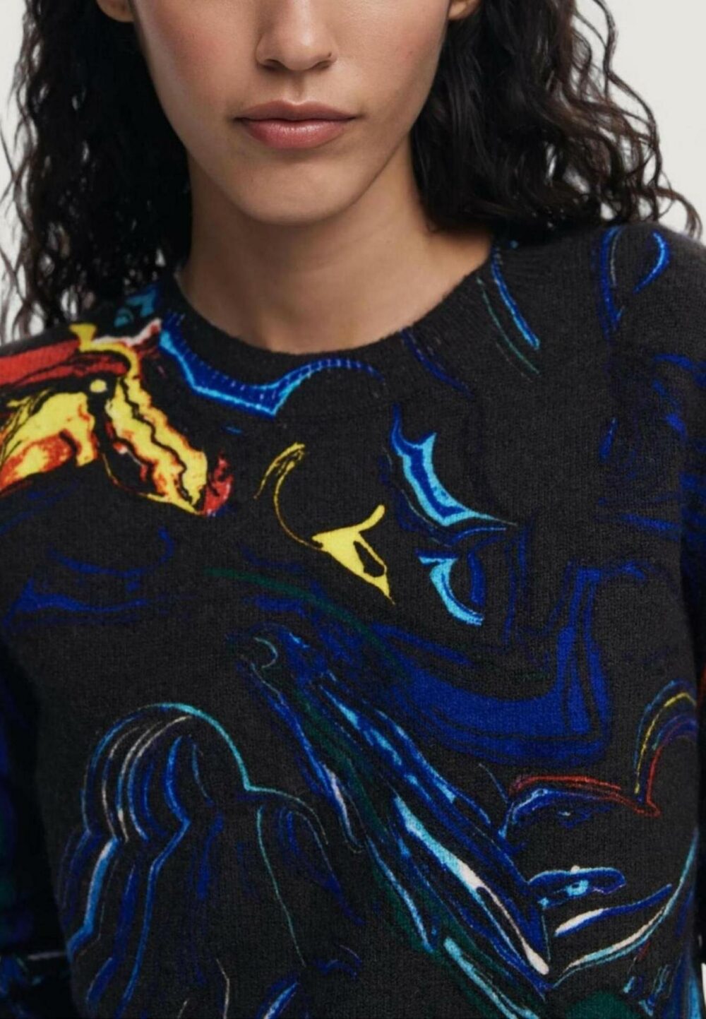 Maglione Desigual JERS_BUTTERFLY_LACROIX Nero - Foto 4