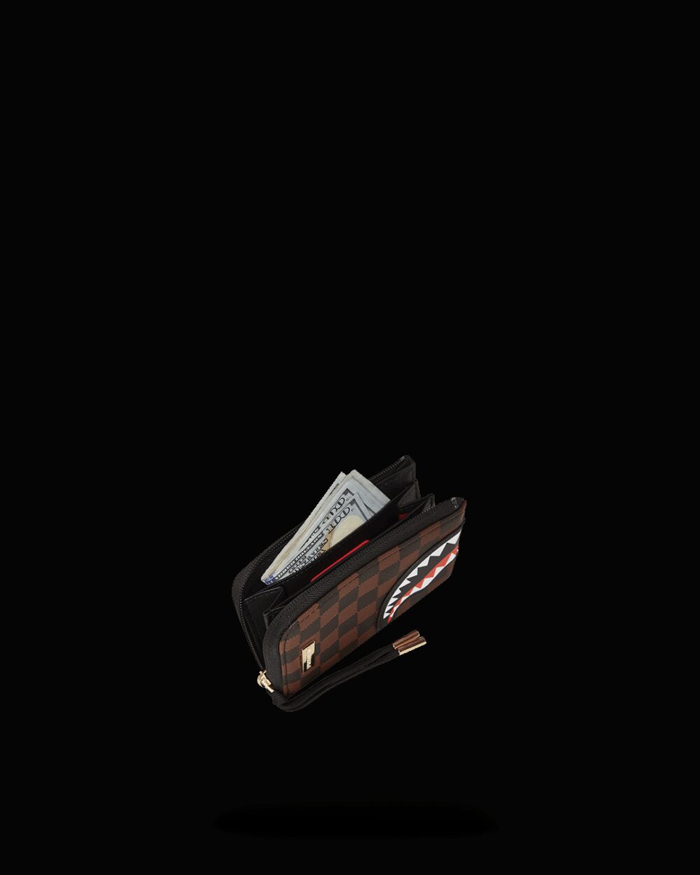 Portafoglio senza portamonete Sprayground SAWTOOTH SHARKS IN PARIS WALLET Marrone - Foto 4