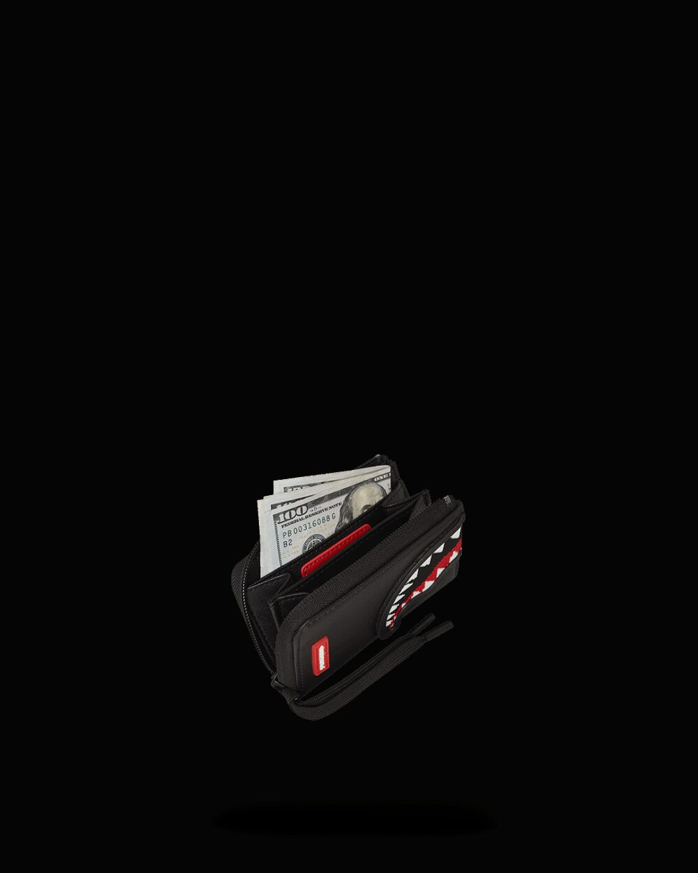 Portafoglio senza portamonete Sprayground FLY KNIT MOUTH WALLET Nero - Foto 4