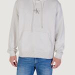 Felpa con cappuccio Calvin Klein Jeans LS EU 350TERRY MICRO MONOLOGO HO Beige chiaro - Foto 1