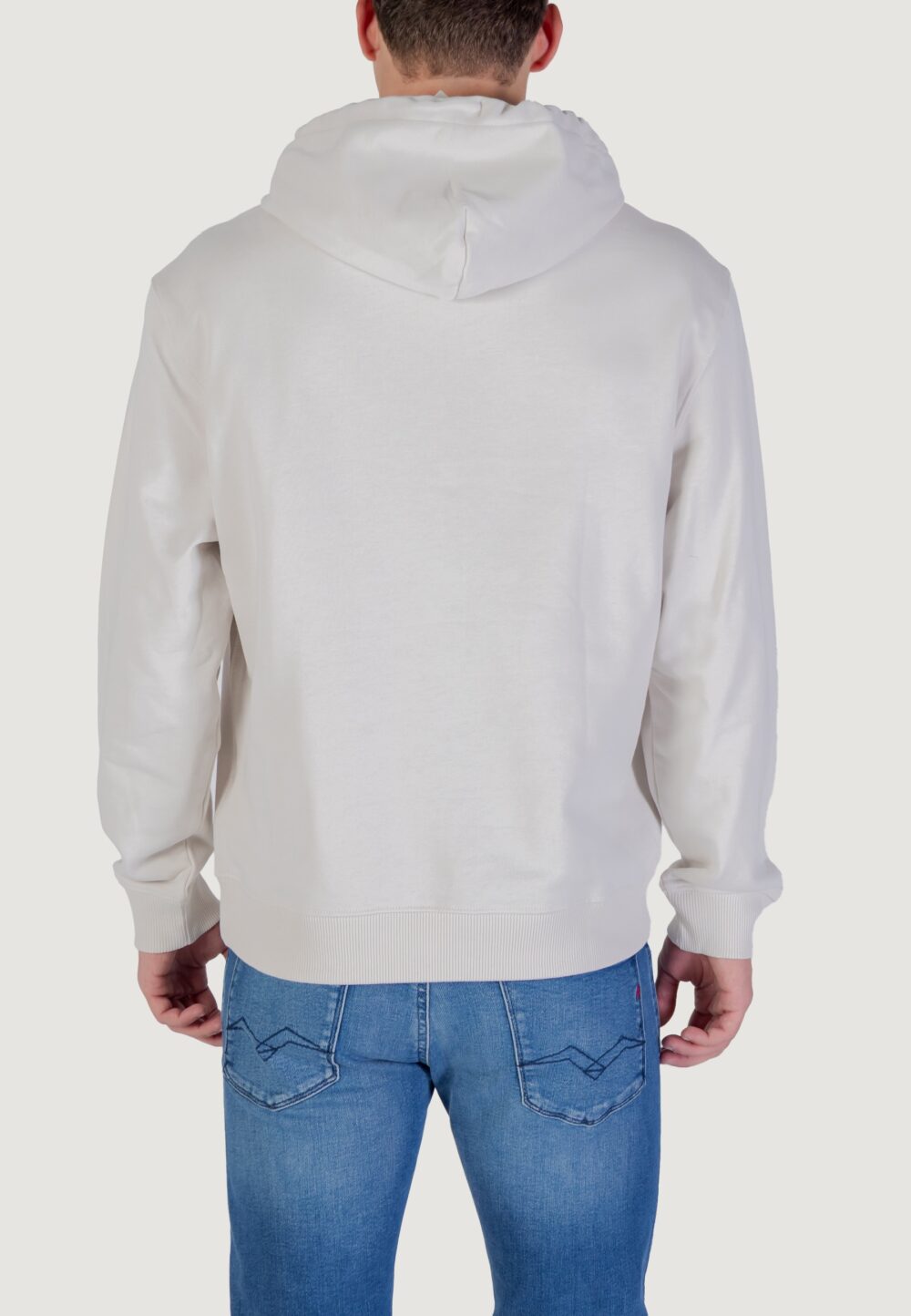 Felpa con cappuccio Calvin Klein Jeans LS EU 350TERRY MICRO MONOLOGO HO Beige chiaro - Foto 2