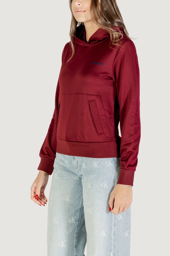 Felpa con cappuccio Calvin Klein LS HGH SHN FRNCH TRR Bordeaux – LV144C223G