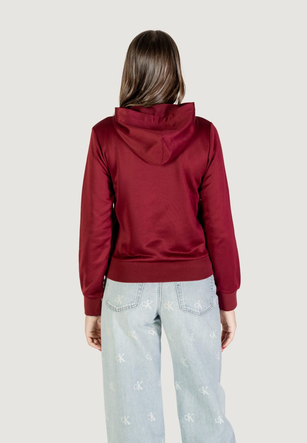 Felpa con cappuccio Calvin Klein LS HGH SHN FRNCH TRR Bordeaux - Foto 2