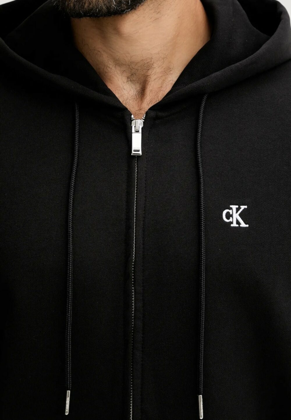 Felpa con cappuccio Calvin Klein Jeans LS EU 350TERRY MONOG Nero - Foto 4