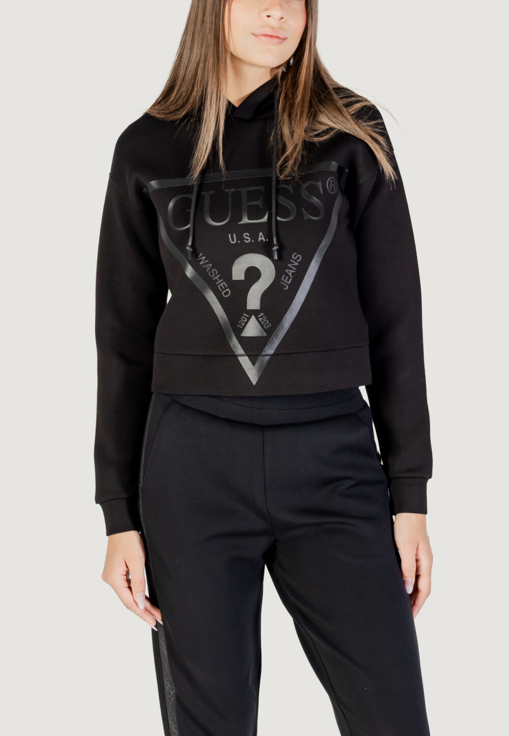 Felpa con cappuccio Guess Active NEW ALISA HOODED Nero - Foto 1