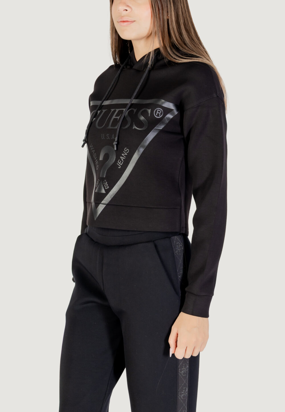 Felpa con cappuccio Guess Active NEW ALISA HOODED Nero - Foto 3