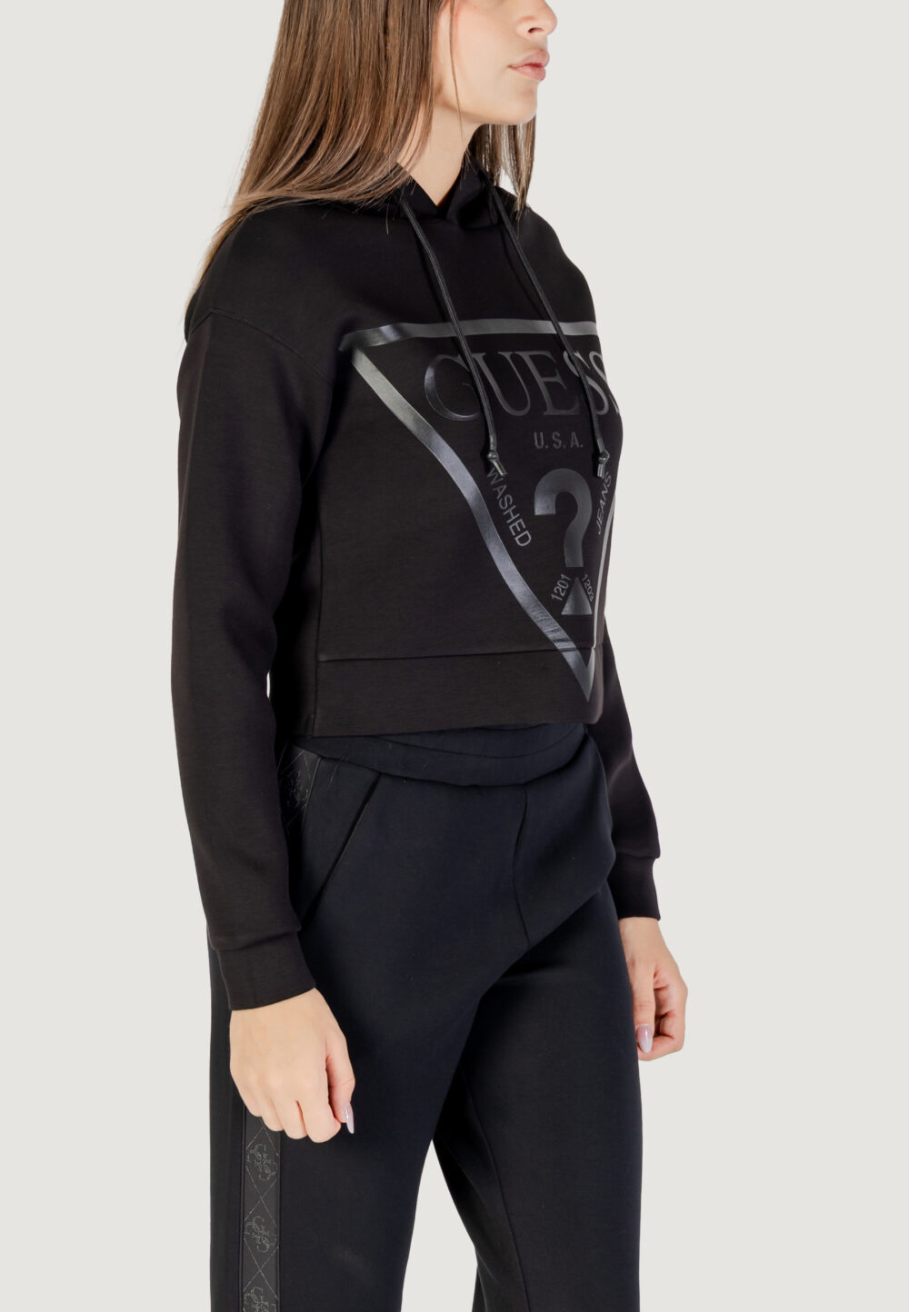 Felpa con cappuccio Guess Active NEW ALISA HOODED Nero - Foto 4