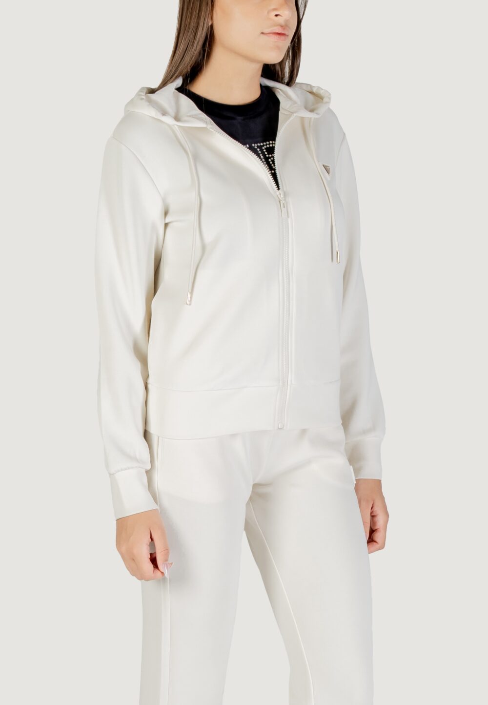 Felpa con cappuccio Guess Active OLYMPE FULL ZIP Panna - Foto 3