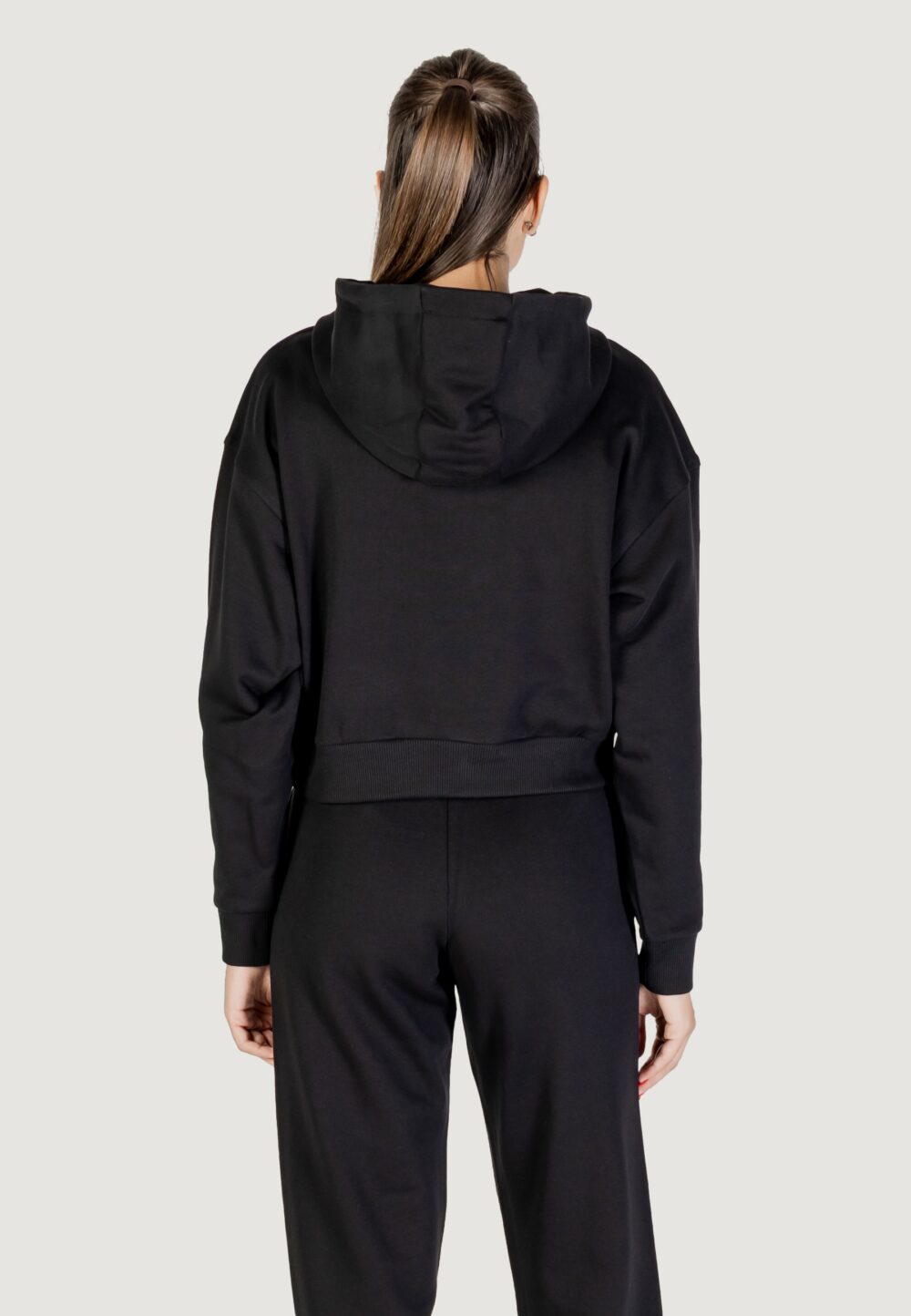 Felpa con cappuccio Guess PRIMULA RHINESTONES HOODIE SWE Nero - Foto 5