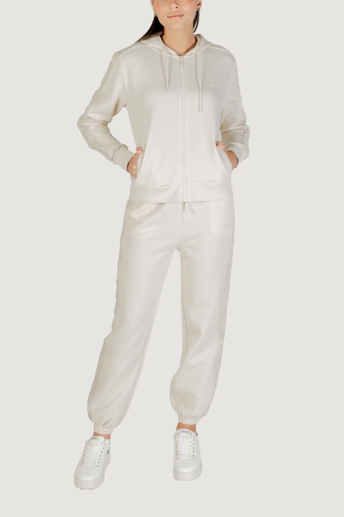 Felpa con cappuccio Guess MARYELLA FULL ZIP SWEATSHIRT Panna