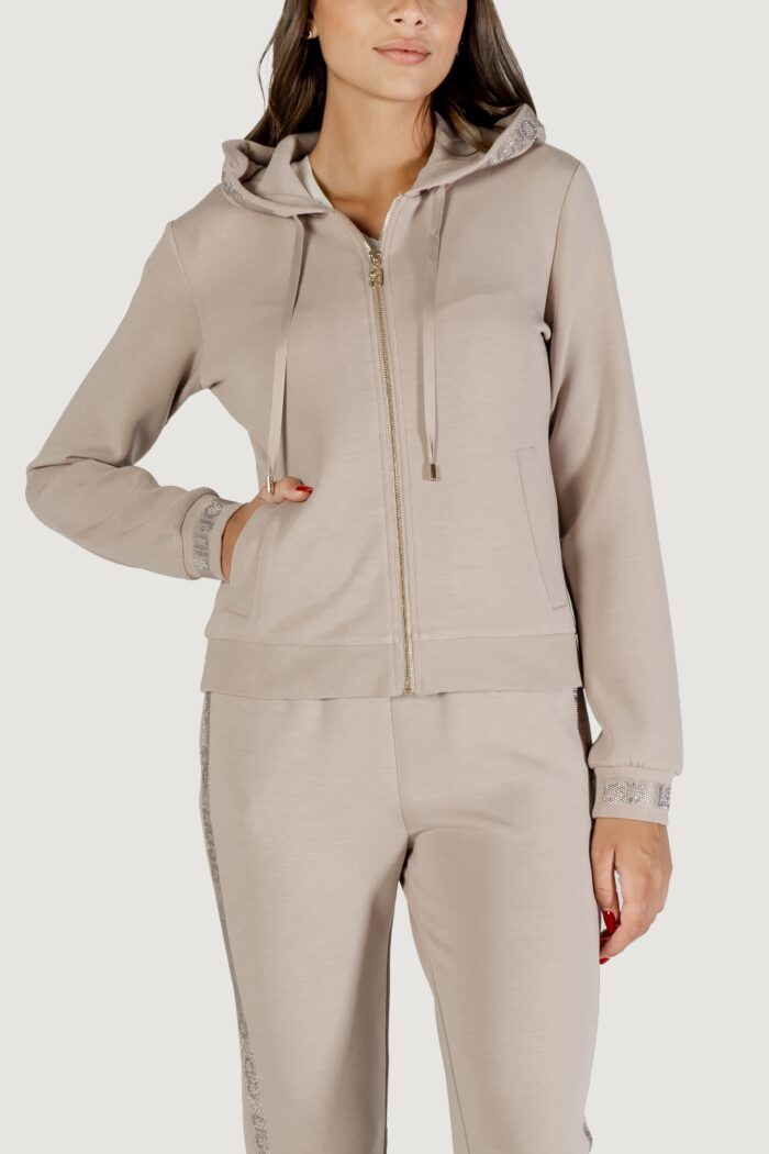 Felpa con cappuccio Liu-jo FELPA APERTA Beige chiaro