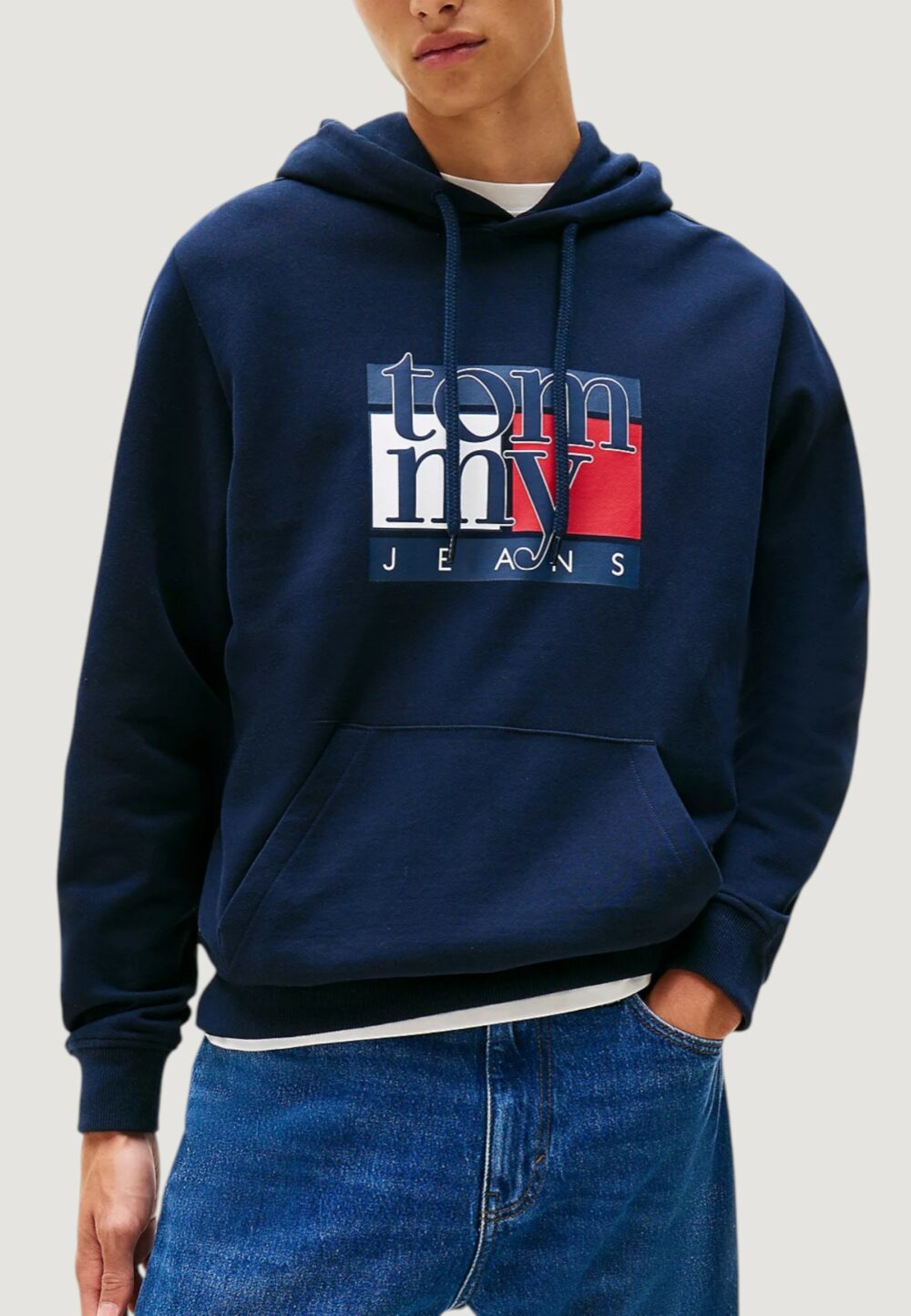 Felpa con cappuccio Tommy Hilfiger Jeans TJM REG RWB FLAG HOO Blue scuro - Foto 1