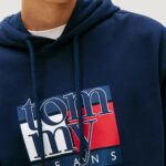 Felpa con cappuccio Tommy Hilfiger Jeans TJM REG RWB FLAG HOO Blue scuro - Foto 3
